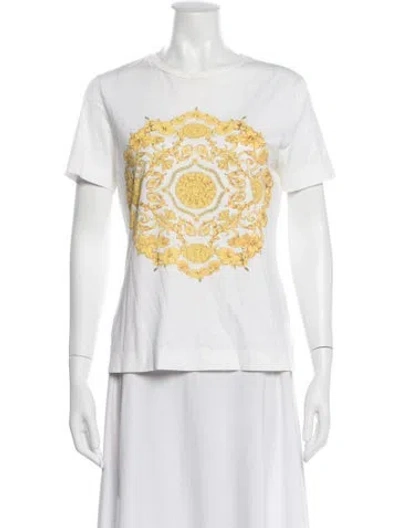 Pre-owned Versace Graphic Print Crew Neck T-shirt In White