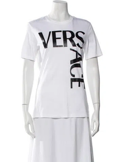 Pre-owned Versace Graphic Print Crew Neck T-shirt In White