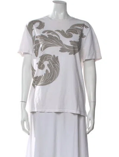 Pre-owned Versace Graphic Print Crew Neck T-shirt In White