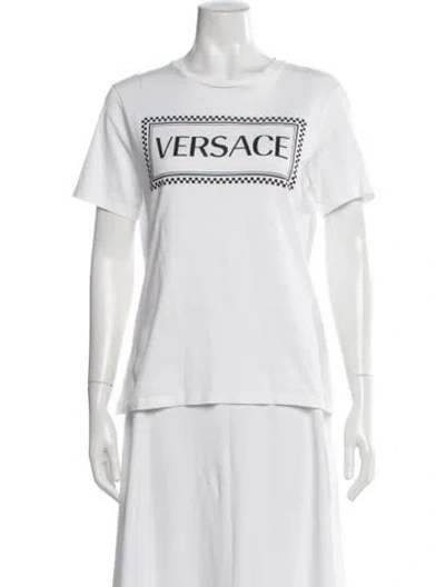 Pre-owned Versace Graphic Print Crew Neck T-shirt In White