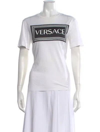 Pre-owned Versace Graphic Print Crew Neck T-shirt In White