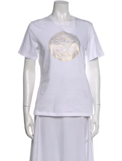 Pre-owned Versace Graphic Print Crew Neck T-shirt In White