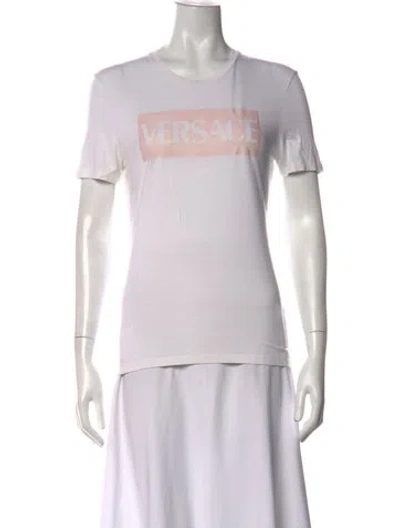 Pre-owned Versace Graphic Print Crew Neck T-shirt In White