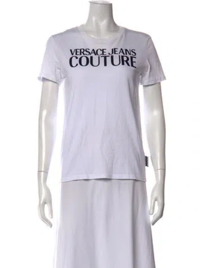 Pre-owned Versace Graphic Print Crew Neck T-shirt In White