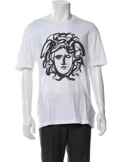 Pre-owned Versace Graphic Print Crew Neck T-shirt In White