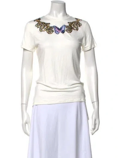 Pre-owned Versace Graphic Print Crew Neck T-shirt In White