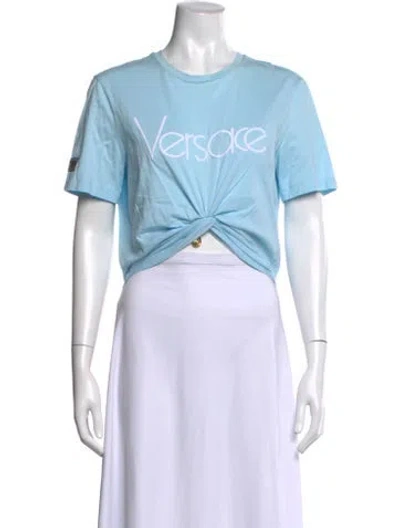 Pre-owned Versace Graphic Print Crew Neck T-shirt In White