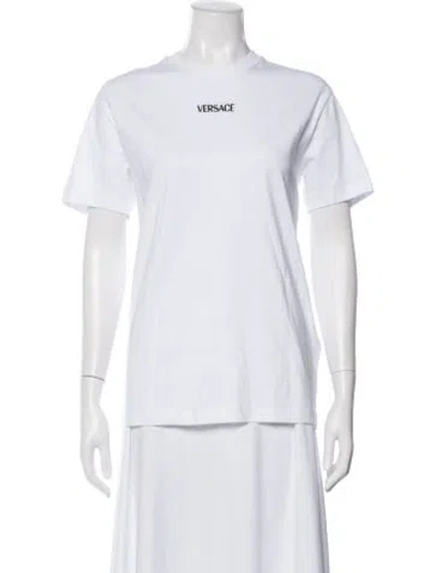Pre-owned Versace Graphic Print Crew Neck T-shirt In White