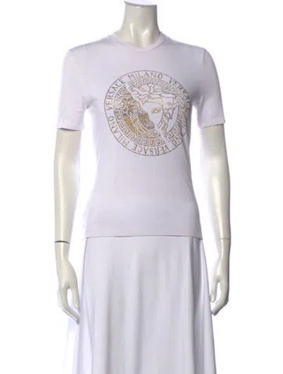 Pre-owned Versace Graphic Print Crew Neck T-shirt In White
