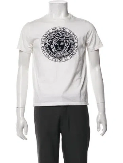Pre-owned Versace Graphic Print Crew Neck T-shirt In White