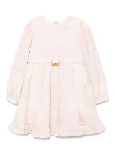 Versace Kids' Graphic-print Dress In Pink