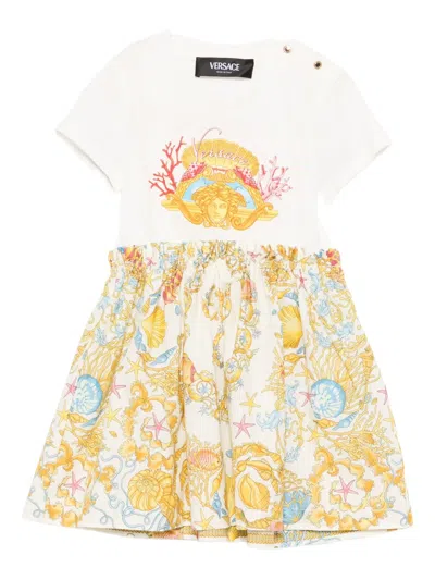 Versace Babies' Graphic-print Dress In Multi