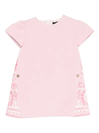 Versace Babies' Graphic-print Dress In Pink