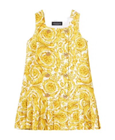 Versace Graphic-print Dress In Yellow