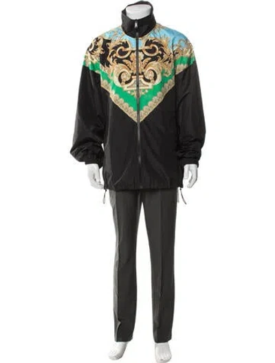 Pre-owned Versace Graphic Print Jacket In Black