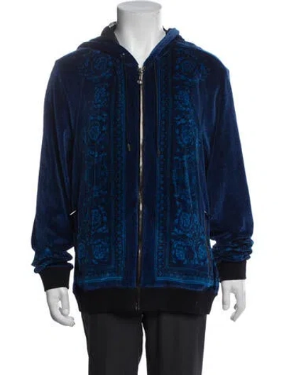 Pre-owned Versace Graphic Print Jacket In Blue