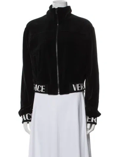 Pre-owned Versace Graphic Print Jacket W/ Tags In Black