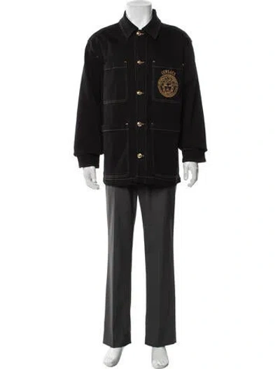 Pre-owned Versace Graphic Print Jacket W/ Tags In Black