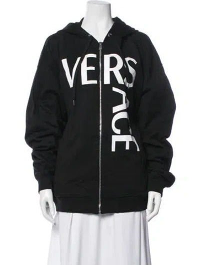 Pre-owned Versace Graphic Print Jacket W/ Tags In Black