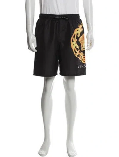Pre-owned Versace Graphic Print Jogger Shorts In Multi