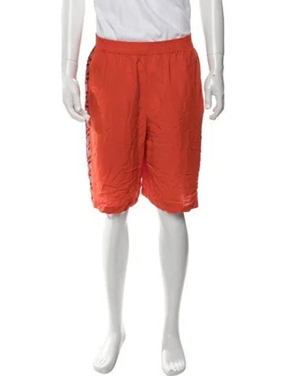 Pre-owned Versace Graphic Print Jogger Shorts In Orange
