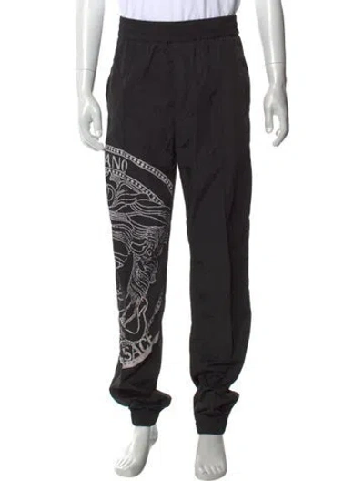 Pre-owned Versace Graphic Print Joggers In Black