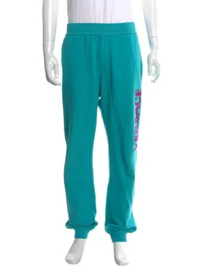 Pre-owned Versace Graphic Print Joggers In Green