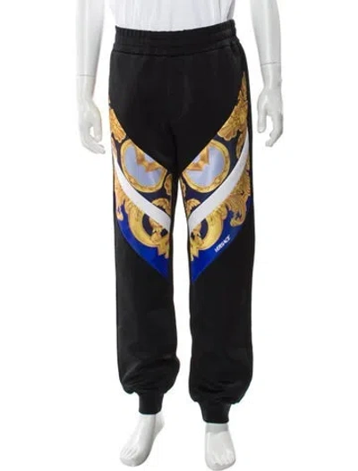 Pre-owned Versace Graphic Print Joggers W/ Tags In Black