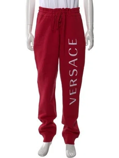 Pre-owned Versace Graphic Print Joggers W/ Tags In Black