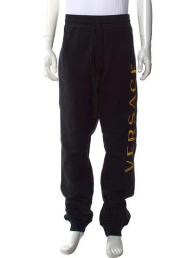 Pre-owned Versace Graphic Print Joggers W/ Tags In Black