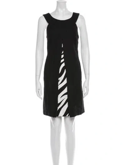 Pre-owned Versace Graphic Print Knee-length Dress In Black