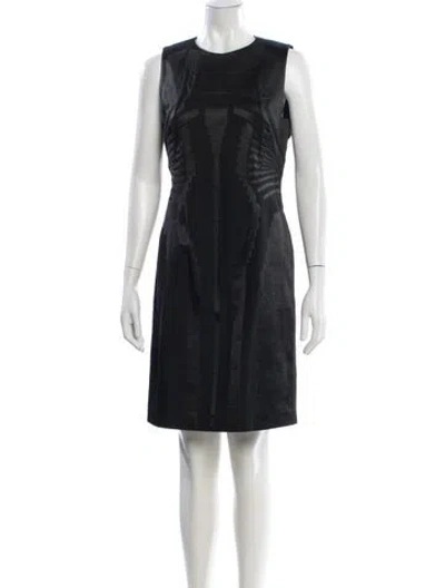 Pre-owned Versace Graphic Print Knee-length Dress In Black