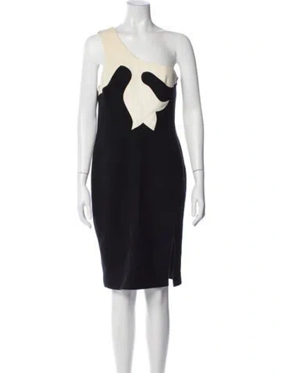 Pre-owned Versace Graphic Print Knee-length Dress In Black
