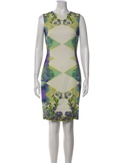 Pre-owned Versace Graphic Print Knee-length Dress In Multi