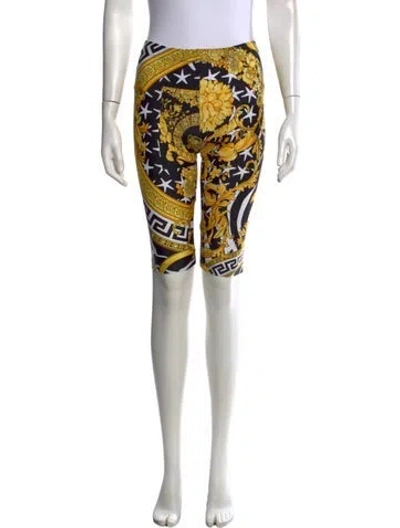 Pre-owned Versace Graphic Print Knee-length Shorts In Black