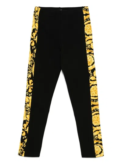 Versace Kids' Graphic-print Leggings In Black