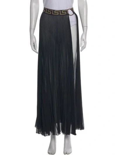 Pre-owned Versace Graphic Print Long Skirt In Black