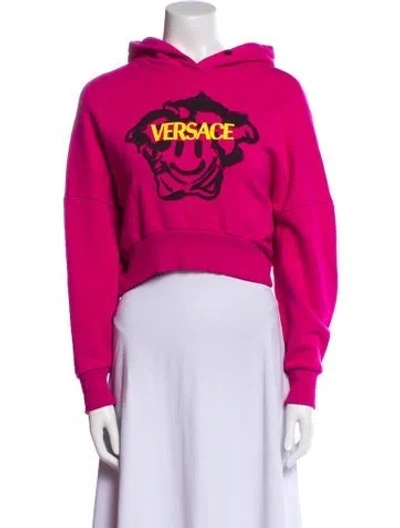 Pre-owned Versace Graphic Print Long Sleeve Sweatshirt In Pink