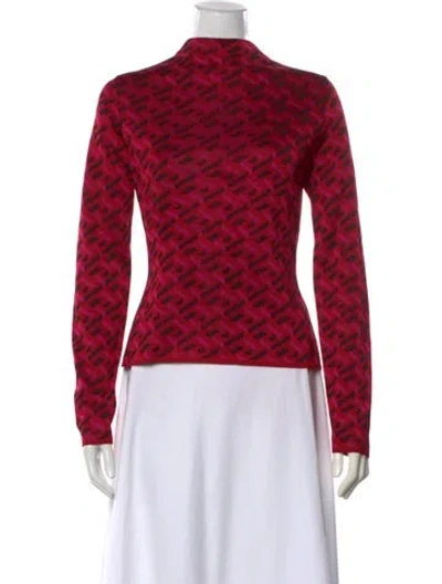 Pre-owned Versace Graphic Print Long Sleeve Top In Red
