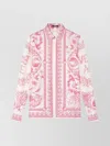 Versace Graphic Print Long Sleeves Top In Pink