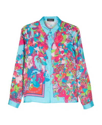 VERSACE VERSACE KIDS GRAPHIC-PRINTED STRAIGHT HEM SHIRT