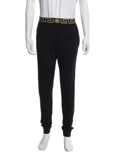 Pre-owned Versace Graphic Print Lounge Bottoms In Black