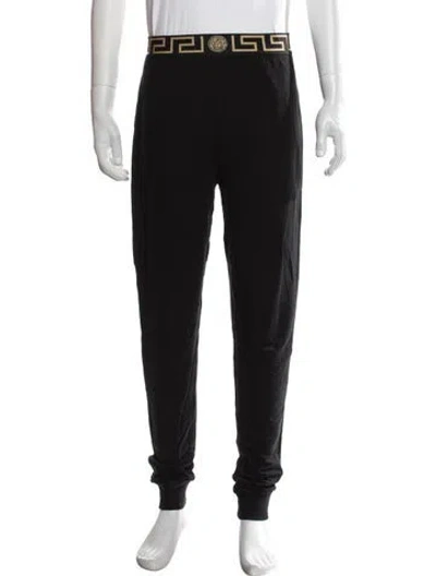 Pre-owned Versace Graphic Print Lounge Bottoms In Black