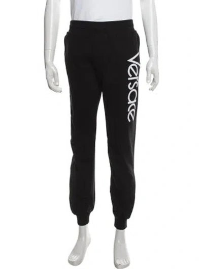 Pre-owned Versace Graphic Print Lounge Bottoms In Black