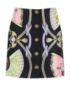 Versace Graphic-print Medusa Head Button Skirt In Black