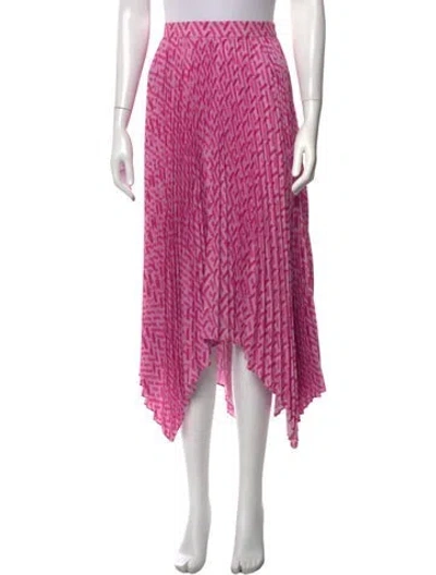 Pre-owned Versace Graphic Print Midi Length Skirt In Pink