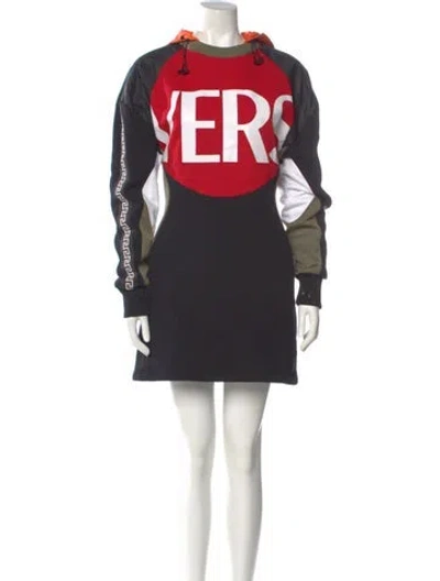 Pre-owned Versace Graphic Print Mini Dress In Black