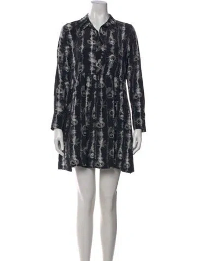 Pre-owned Versace Graphic Print Mini Dress In Black