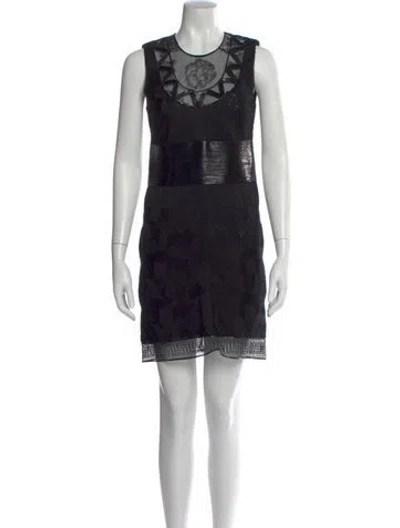 Pre-owned Versace Graphic Print Mini Dress In Black