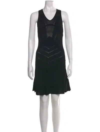 Pre-owned Versace Graphic Print Mini Dress In Black